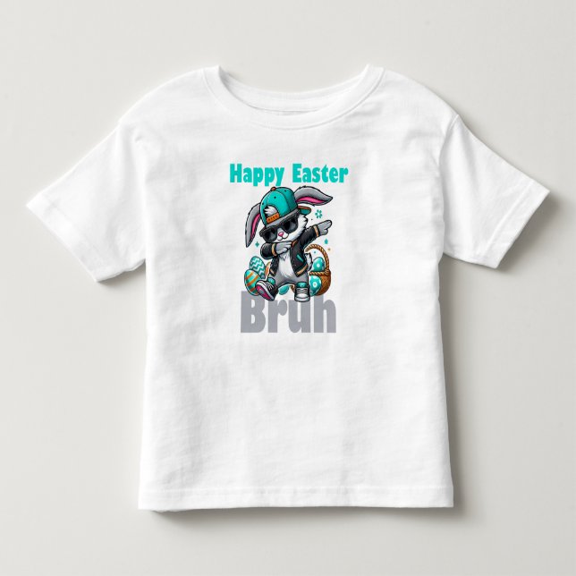 Happy Easter Bruh, Easter Bunny Dabbing  T Shirt (Framsida)