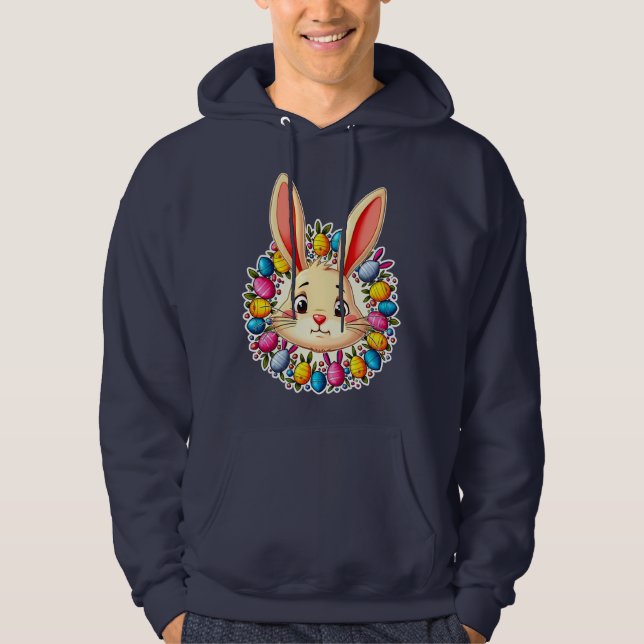 Happy Easter Bunny – Colorful Spring Art moletom Hoodie (Framsida)