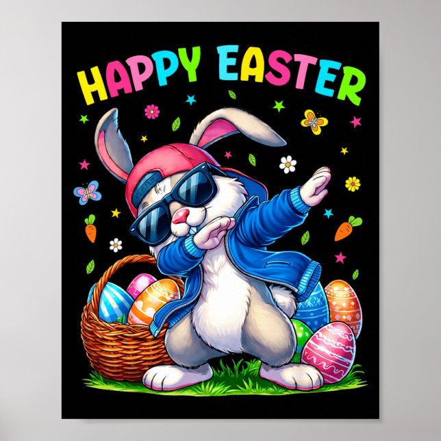 Happy Easter Bunny Dabbing Funny Easter Day Women  Poster (Framsidan)