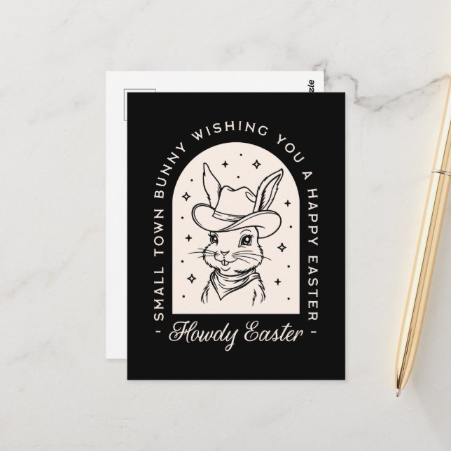 Happy Easter bunny dark western funny greetings Vykort (Fram/Back In Situ)