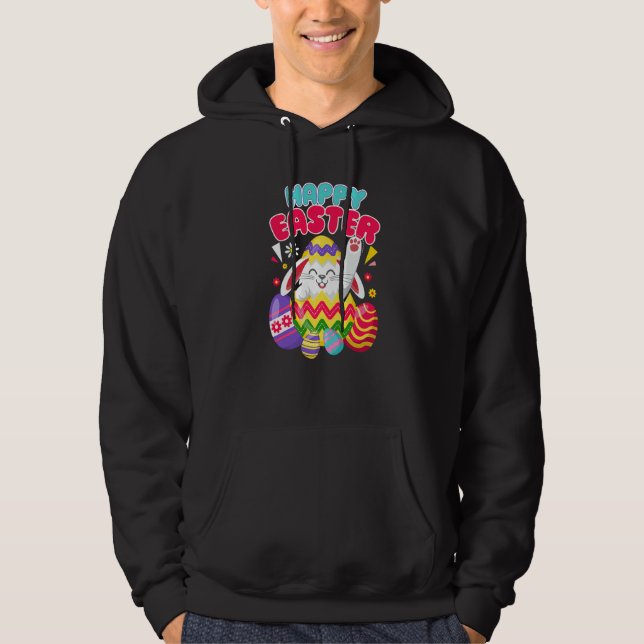 Happy Easter Bunny Easter Eggs Men Women Kids Hoodie (Framsida)