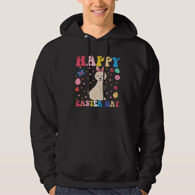 Happy Easter Bunny Great Pyrenee  Easter Day Groov Hoodie (Framsida)