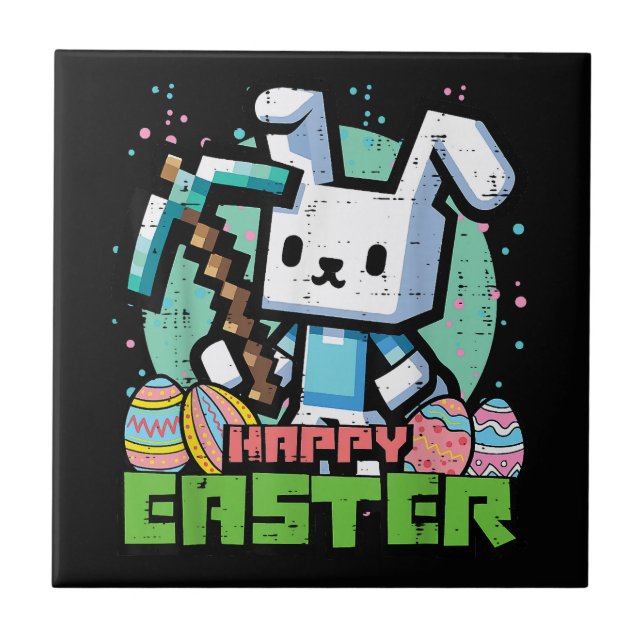 Happy Easter Bunny Pixel Game  Kakelplatta (Framsidan)