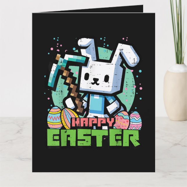Happy Easter Bunny Pixel Game  Kort (Framsida)