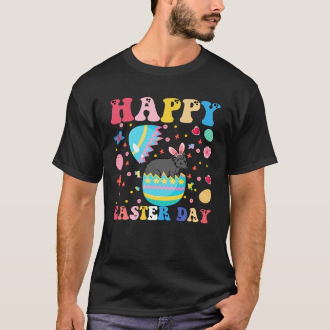 Happy Easter Bunny Possum  Easter Day Groovy T Shirt (Framsida)