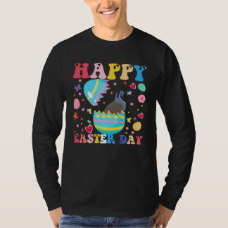Happy Easter Bunny Quail  Easter Day Groovy T Shirt