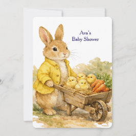 Happy Easter Bunny Rabbit Baby Shower Invitation Inbjudningar