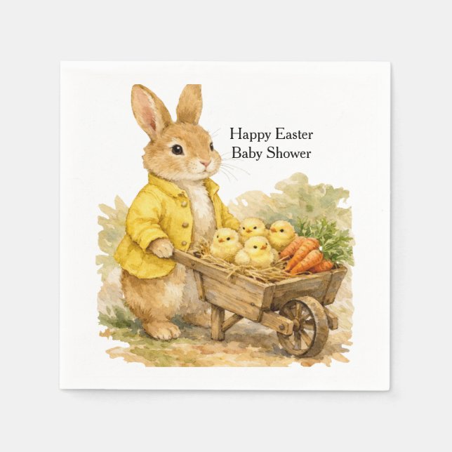 Happy Easter Bunny Rabbit Baby Shower Pappersservett (Framsidan)