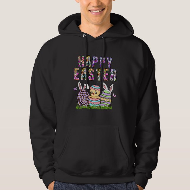 Happy Easter Bunny Rabbit Face  Easter Day Women G Hoodie (Framsida)