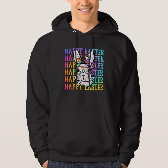 Happy Easter Bunny Rabbit Face  Easter Day Women G Hoodie (Framsida)