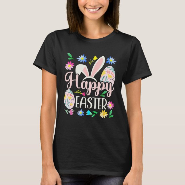 Happy Easter Bunny Rabbit Face  Easter Day Women G T Shirt (Framsida)