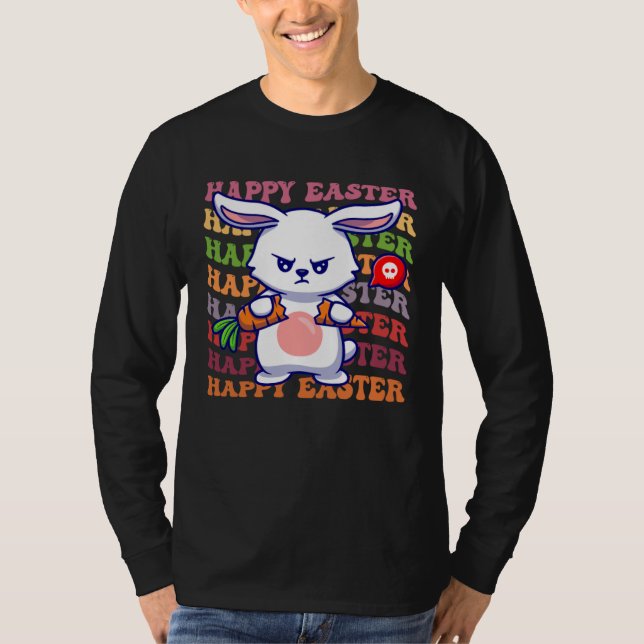 Happy Easter Bunny Rainbow Rabbit  Easter Egg Hunt T Shirt (Framsida)