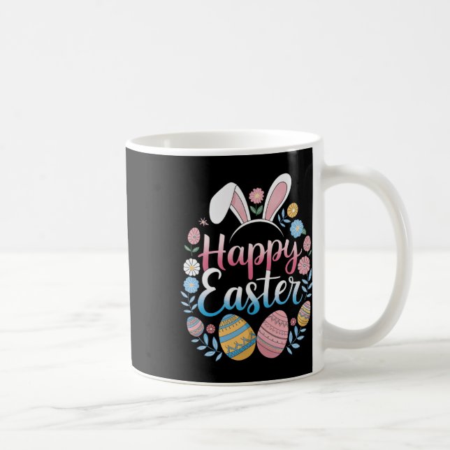 Happy Easter Bunny Spring Easter Egg Easter Shirts Kaffemugg (Höger)