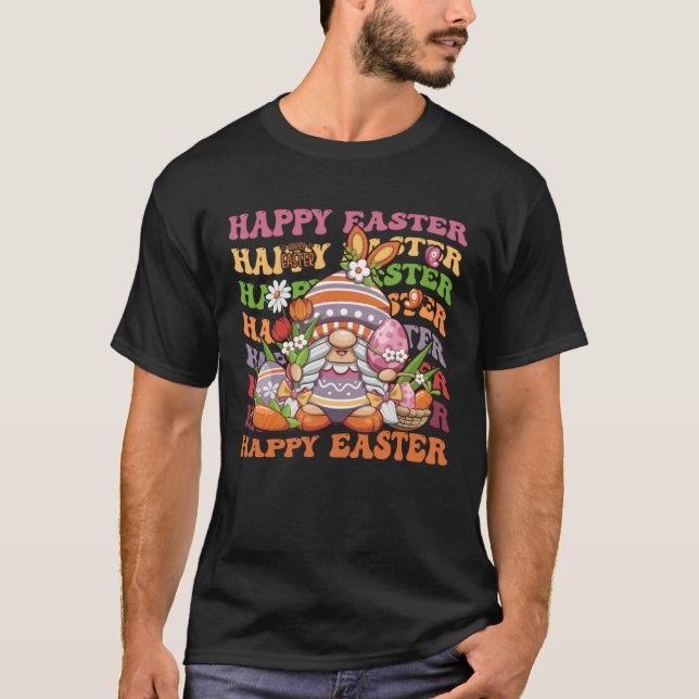 Happy Easter Bunny Spring Gnome  Easter Egg Huntin T Shirt (Framsida)
