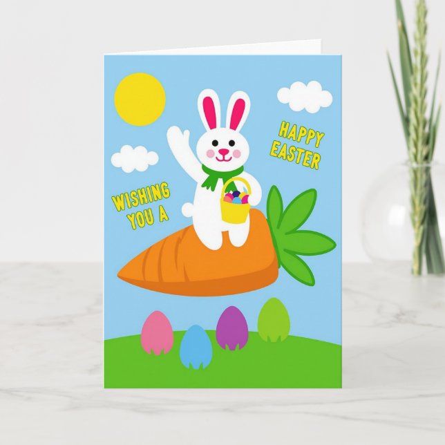 Happy Easter Bunny Wave Card Kort (Framsida)