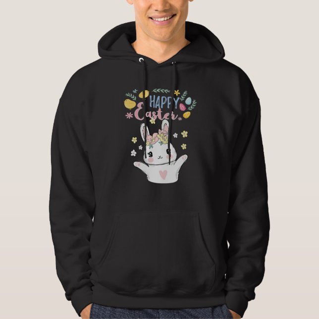 Happy Easter Busy Easter Bunny Hoodie (Framsida)