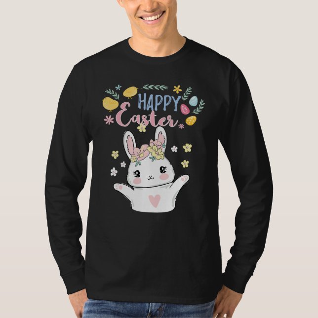 Happy Easter Busy Easter Bunny T Shirt (Framsida)