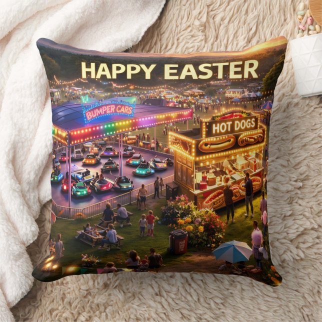 Happy Easter carnival pillow Kudde (Filt)