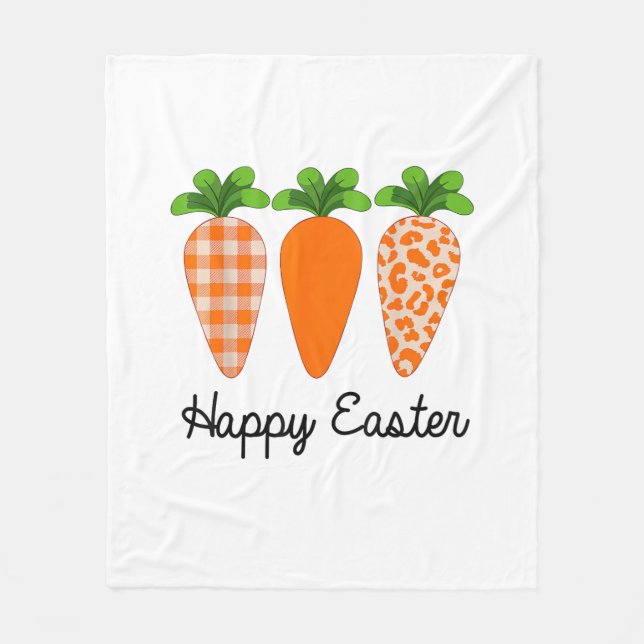 Happy Easter Carrot Cute Easter T-Shirt Fleecefilt (Framsidan)