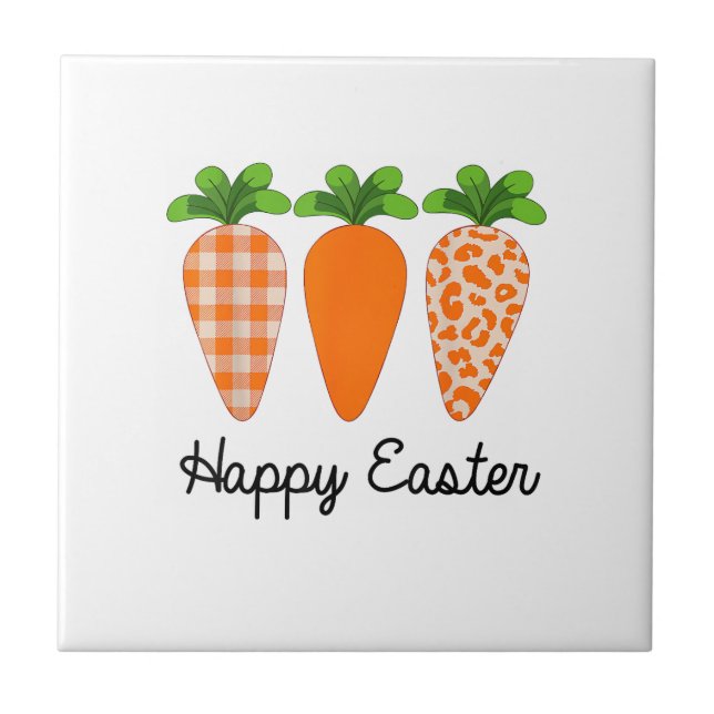 Happy Easter Carrot Cute Easter T-Shirt Kakelplatta (Framsidan)