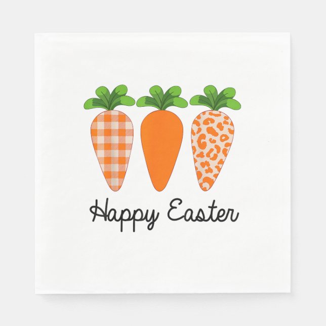 Happy Easter Carrot Cute Easter T-Shirt Pappersservett (Framsidan)