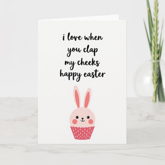 Happy Easter Cheek Clap Card Kort (Framsida)
