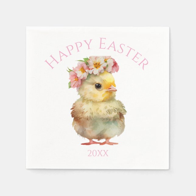 Happy Easter Chick Pappersservett (Framsidan)