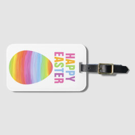 Happy Easter Colorful Striped Easter Egg Bagagebricka