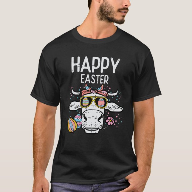 Happy Easter Cow Face  Heifer Mom Women Girls Kids T Shirt (Framsida)