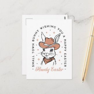 Happy Easter cowboy bunny western country wishes Vykort