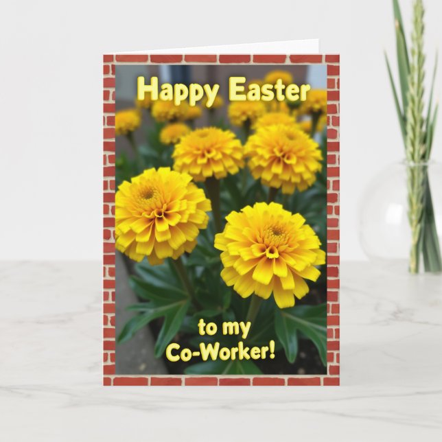 Happy Easter Coworker Floral Card Kort (Framsida)