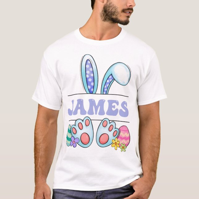 Happy Easter Custom Cute Bunny Toddler Easter Fami T Shirt (Framsida)