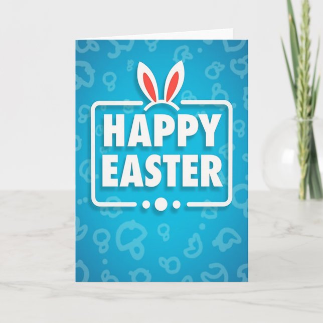 Happy Easter Cute Bunny Card Kort (Framsida)