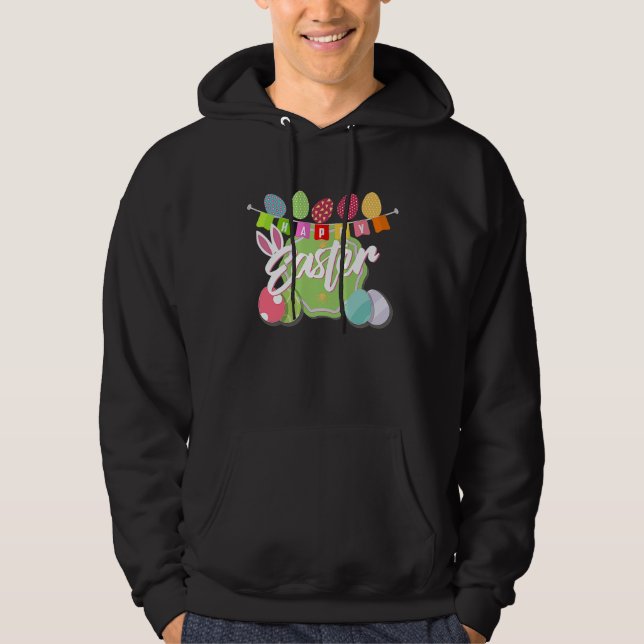 Happy Easter  Cute Bunny Egg Hunt For Boys Girls Hoodie (Framsida)
