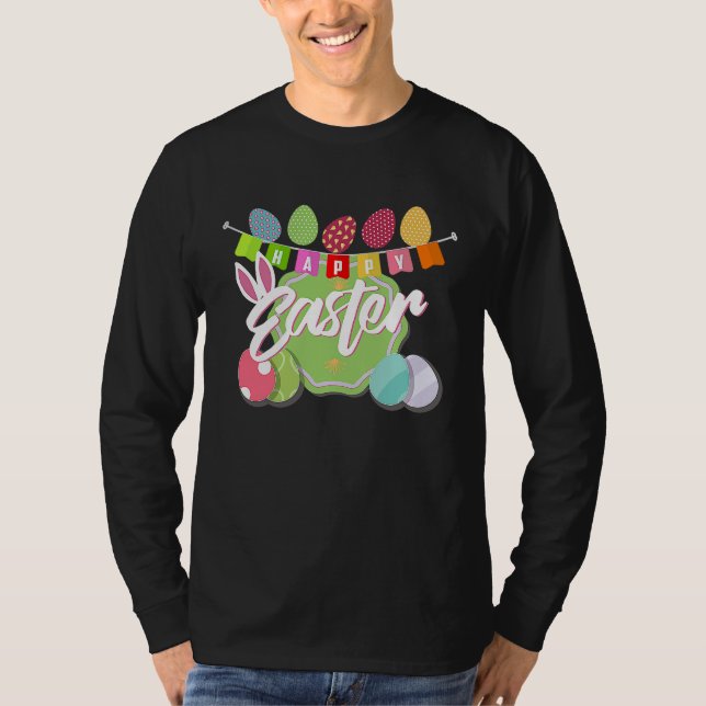 Happy Easter  Cute Bunny Egg Hunt For Boys Girls T Shirt (Framsida)