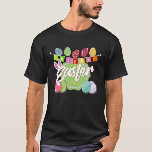 Happy Easter  Cute Bunny Egg Hunt For Boys Girls T Shirt (Framsida)