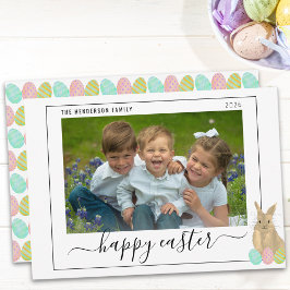 Happy Easter Cute Bunny Kids Photo Julkort