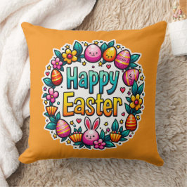 Happy Easter – Cute Bunny Lettering almofada Kudde