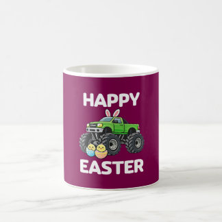 Happy Easter Cute Monster Truck Kids Kaffemugg