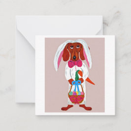 Happy Easter Dachshund Easter Bunny card Anteckningskort