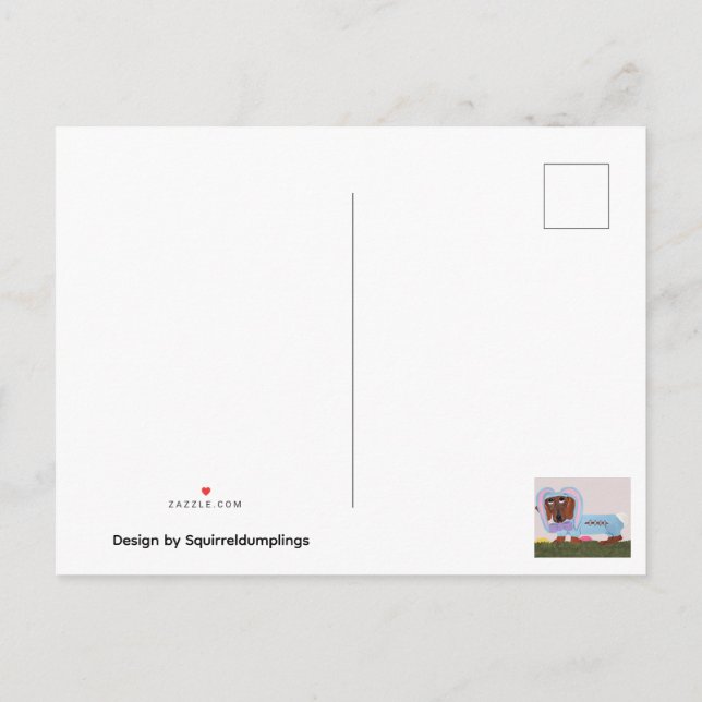 Happy Easter Dachshund Easter Bunny card Inbjudan Vykort (Baksida)