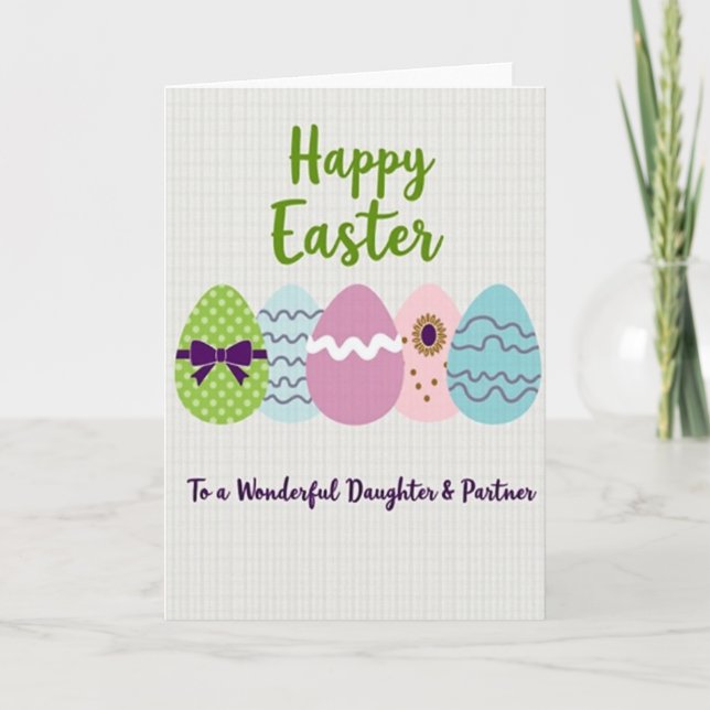 Happy Easter Daughter Partner Card Kort (Framsida)