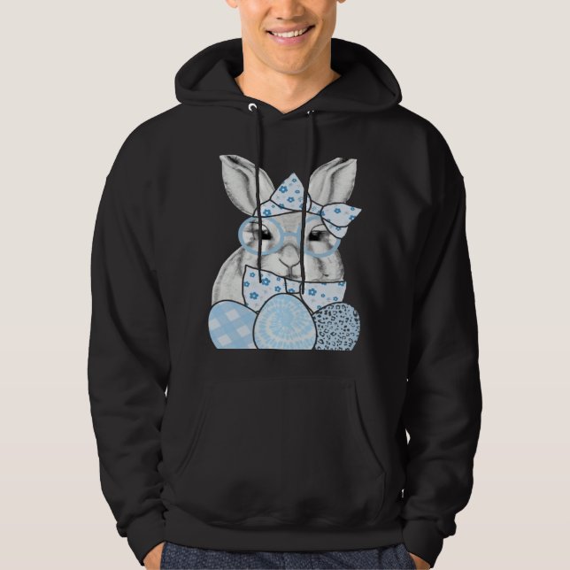 Happy Easter Day Cute Bunny Rabbit Face Tie Dye Gl Hoodie (Framsida)