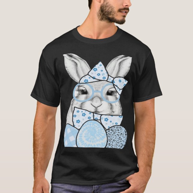 Happy Easter Day Cute Bunny Rabbit Face Tie Dye Gl T Shirt (Framsida)