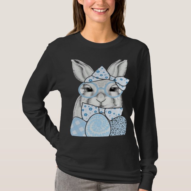 Happy Easter Day Cute Bunny Rabbit Face Tie Dye Gl T Shirt (Framsida)