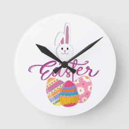 HAPPY EASTER DAY DESIGN RUND KLOCKA
