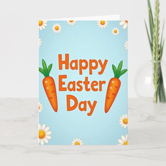 Happy Easter Day Flower Card Kort (Framsida)