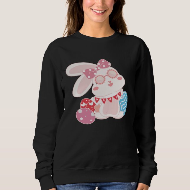 Happy Easter Day Retro Groovy Cute Bunny Rabbit Bu T Shirt (Framsida)