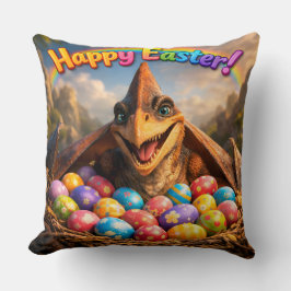 Happy Easter dinosaur Agnes throw pillow Kudde