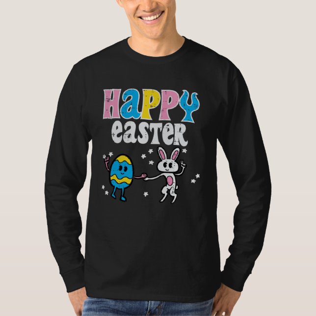 Happy Easter Egg Bunny Dance Cute Boys Girls Kids  T Shirt (Framsida)